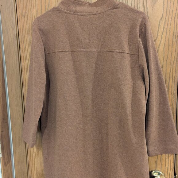 Christopher & Banks Brown Snap Front Three Quarter Length Sleeves Shirt-SIze M - Picture 3 of 3